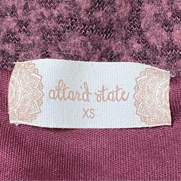 Altar’d State Plum Textured Fleece Fit & Flare Mini Dress XS Soft Cozy Boho - Picture 3 of 5